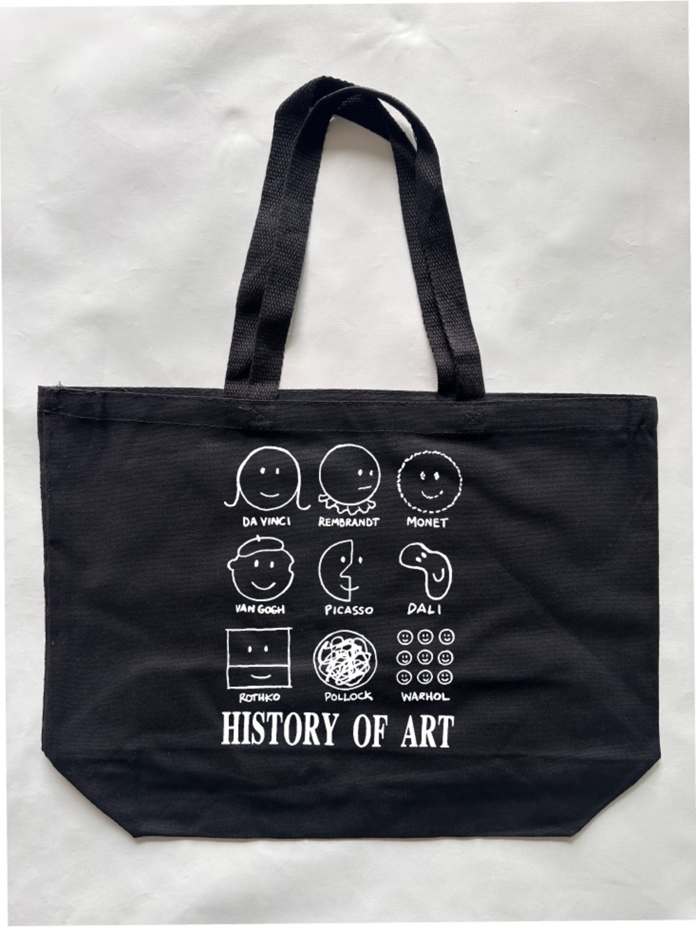 Art history Smiley shirt happy face parody tote bag history of art canvas tote